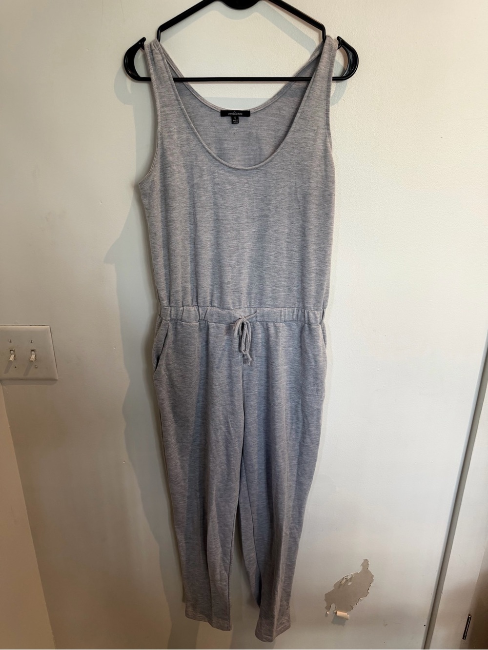 Ambiance Gray Sleeveless Drawstring Jumpsuit